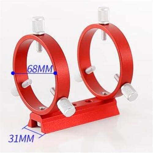 Anillos guía de 102 mm para telescopios con placa y tornillos en rojo 4