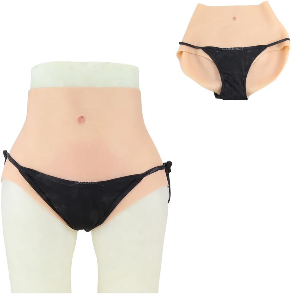 Silicone Insertable Fake Vagina Panties False Pussy Boxer Briefs, Crossdresser Hiding Gaff Underwear for Transgender,Color 1,Upgrade