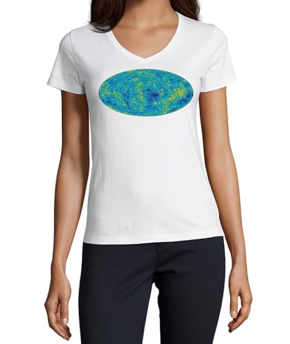 T-shirt science col en V anti-transpiration en coton blanc doux pour femme