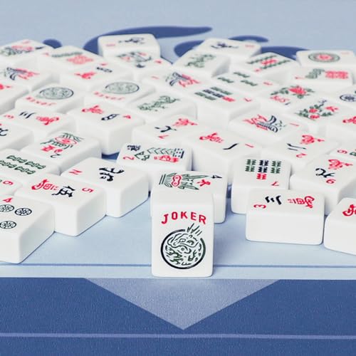 Estera Grande para Mahjong con Bolsa Azul Antideslizante miniatura 6