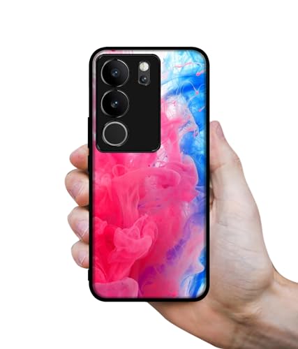 Image of Fractal Paint Design Premium 2D Printed Metal Back Case Cover for Vivo V29 5G / V29 Pro 5G