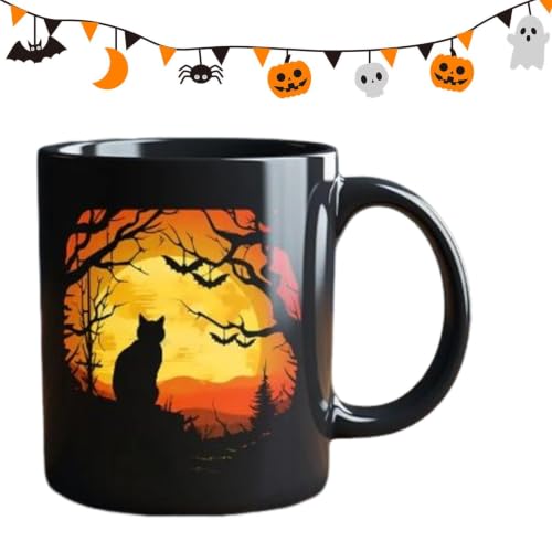 Taza de gato cerámica espeluznante con acabado resistente para hogar 8