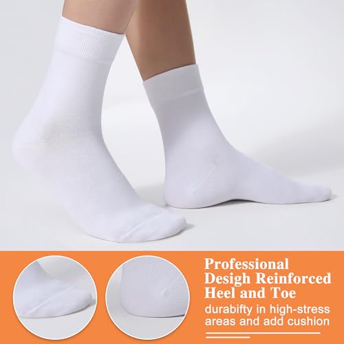 Image of ATBITER Women's Thin Cotton Crew Socks - Soft Above Ankle Bootie Casual Dress Socks 6-Pairs