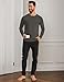 GYS Men's Pajama Top Bamboo Viscose Cloud-Soft Long Sleeve Loungewear Moisture-Wicking Relaxed Fit Sleep Shirt, Deep Grey, X-Large
