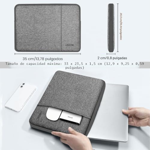 Funda Portátil 13,3 Protectora Compatible con MacBook Pro 14 M4 M3 XPS 13 2