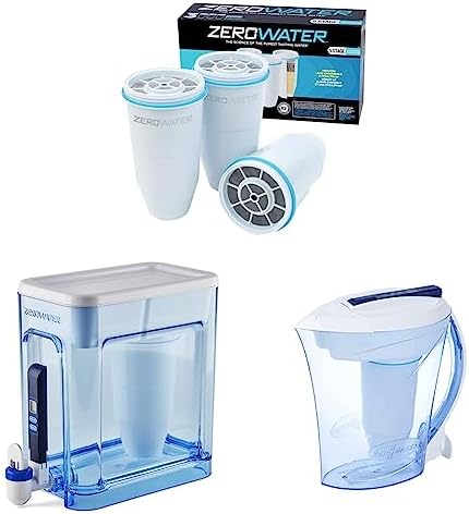 ZeroWater Official Replacement Filter& 22 Cup Ready-Read 5-Stage ...