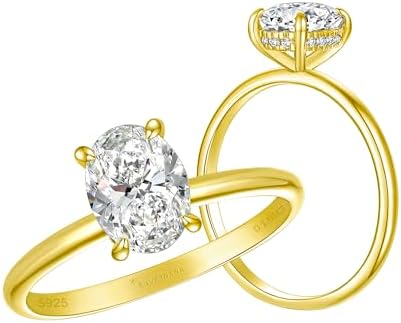 Moissanite Engagement Ring for Women Sterling Silver D Color VVS1 Moissanite Promise Wedding Ring for Her