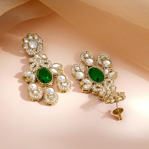 Image of Rubans Necklace Maangtikka Set Gold Plated Kundan & Pearl Jewellery Gift for Women & Girls