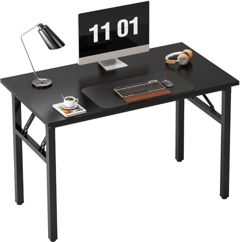 SKY-TOUCH Folding Table Multi Functional Standing Desk With Adjustable Height Legs for Camping Garden Picnic Coffee Bbq No Install Needed Black Color Desktop Black Frame(80x40x75cm)