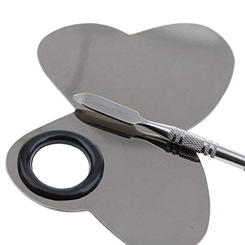 Image of Brain Freezer Shiny Makeup Palette With Stainless Steel Round Shape Spatula, 100 g (Butterfly Silver)