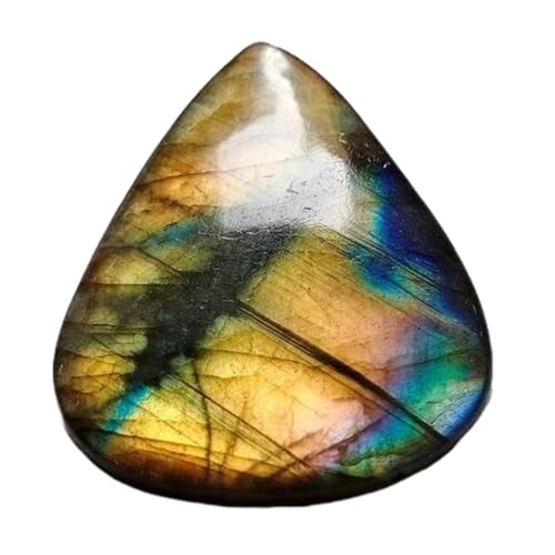 Cabochon labradorite naturelle poire 39x32x6mm de qualité pour création de pendentif DIY