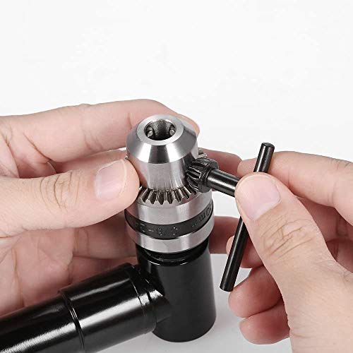 Right Angle Adapter Drill, Gearwoo 90 Degree Cordless Right Angle Drill Attachment Adapter With 3/8" Keyed Chuck 8Mm Hex Shank Power Tool Accessory #TOP2