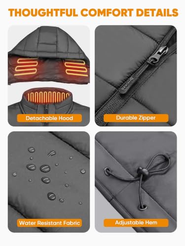 Image of [2026 All-New] Heated Vest Women - Detachable Heated Hood, With 7.4V 16000mAh Battery Pack, Womens Heated Vest