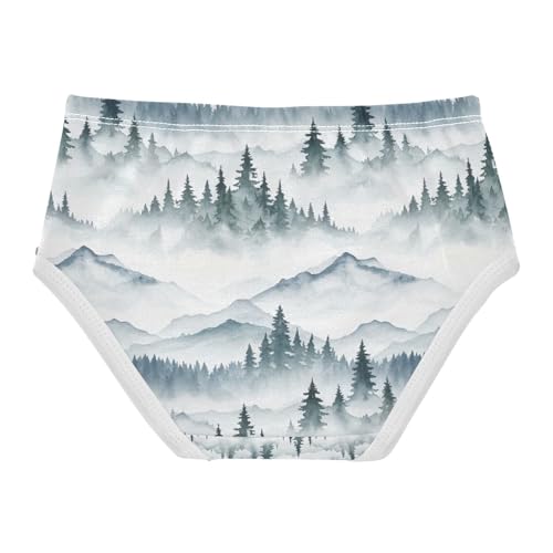 Underwear for Girls, Pine Trees Mountain Toddler Girl Panties, Cotton Girls Underwear, 2T–8 Years2