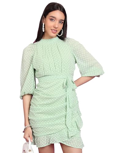 Image of Ketch Women 3 /4 Sleeve Casual FIT Dress KHJ6000644 Green XS
