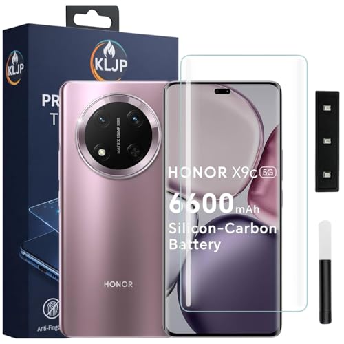 Image of Advanced HD+ UV Tempered Glass Screen Protector For Honor X9C (Pack of 1) Full Adhesive UV Curved Screen Protector Case Friendly HD Clarity with installation kit