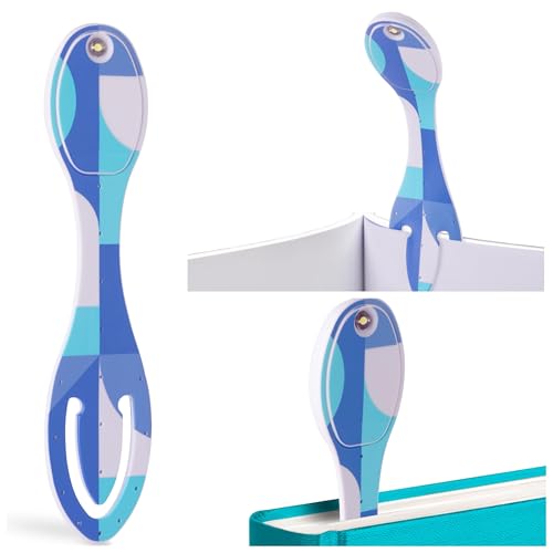 Image of Gifts for Readers & Writers Book Light, Clip On Reading Light for Bed, 2in1 Flexilight & Bookmark, Small & Lightweight with a Soft Glow, 2 Batteries Included, Blue Blocks
