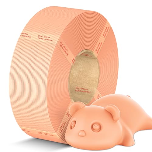 ANYCUBIC PLA Filament Refill 1.75mm, 3D Printer Filament, for Reusable Spools, Dimensional Accuracy +/- 0.02mm, Fit with Most Reusable Spools, 1KG, Peach Pink