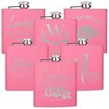 Set of 6, Personalized Bridal Party Gifts For Bridesmaids, 6 Different Designs & 2 Optional Gift Boxes, Personalized Flask Bridesmaid Gifts, Wedding Favor, 6 oz Customized Stainless Steel Hip Flasks
