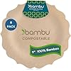 Bambu Pack of 8-9 Inch Disposable Bamboo Plates Fancy, Biodegradable Eco Friendly Products, Bamboo Disposable Plates for Party, Weddings, and Events, Great For Any Occasion, Compostable Plates