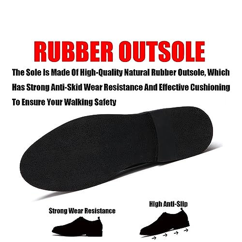 Image of Men's Suede Classic Oxfords Casual Lace Up Low-Top Dress Shoes British Business Wing Tip Formal Shoes