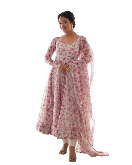 Women's Georgette Anarkali Gown with Dupatta Set | Festive | Traditional | Wedding MIRAL-image-14