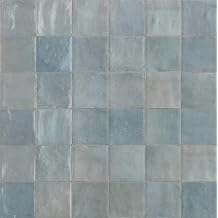 4x4 Zellige Ceramic Tile Under Tuscan Sky Blue 45