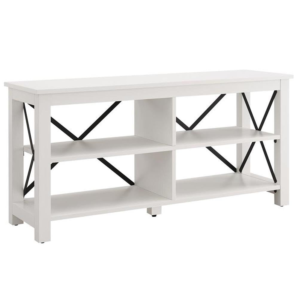 Henn&Hart Rectangular TV Stand in White | Budget Buys