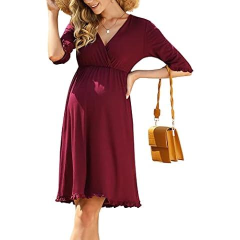 KOJOOIN Vestido Lactancia Falda Premamá Cover