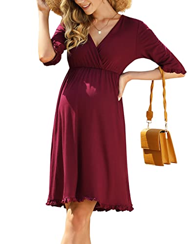 KOJOOIN Vestido Lactancia Falda Premamá...