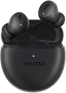 1MORE ComfoBuds Mini Hybrid Active Noise Cancelling Earbuds, in-Ear Headphones with Stereo Sound, Earbuds Wireless Bluetooth 5.2, Clear Calls, Wireless Charging, Soothing Sound, Waterproof, Black
