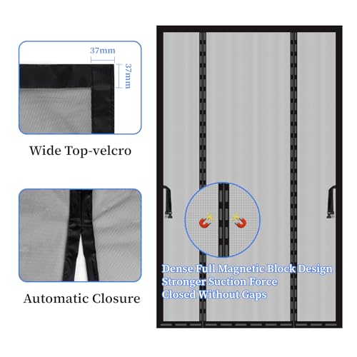 Moustiquaire de porte aimantée à double ouverture pour balcon et entrée - 8