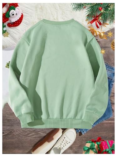 SweatyRocks Girl's Sweatshirt Crewneck Long Sleeve Fleece Pullover Top Christmas Clothing2