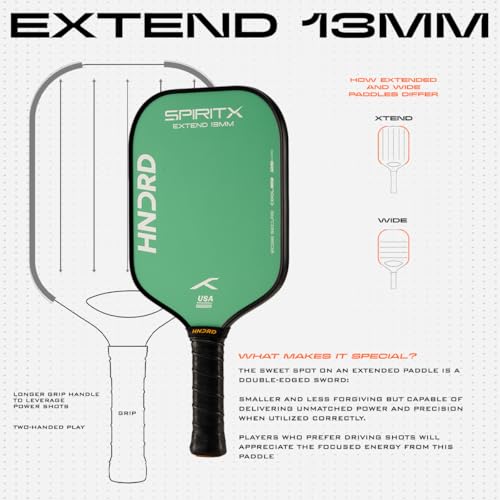 Image of Hundred Spirit X Pop - Pickleball Paddle | 13mm Core | Wide Body Power Paddle | Enhanced Sweet Spot | Ideal for Beginners & Intermediate Players | Free Paddle Bag