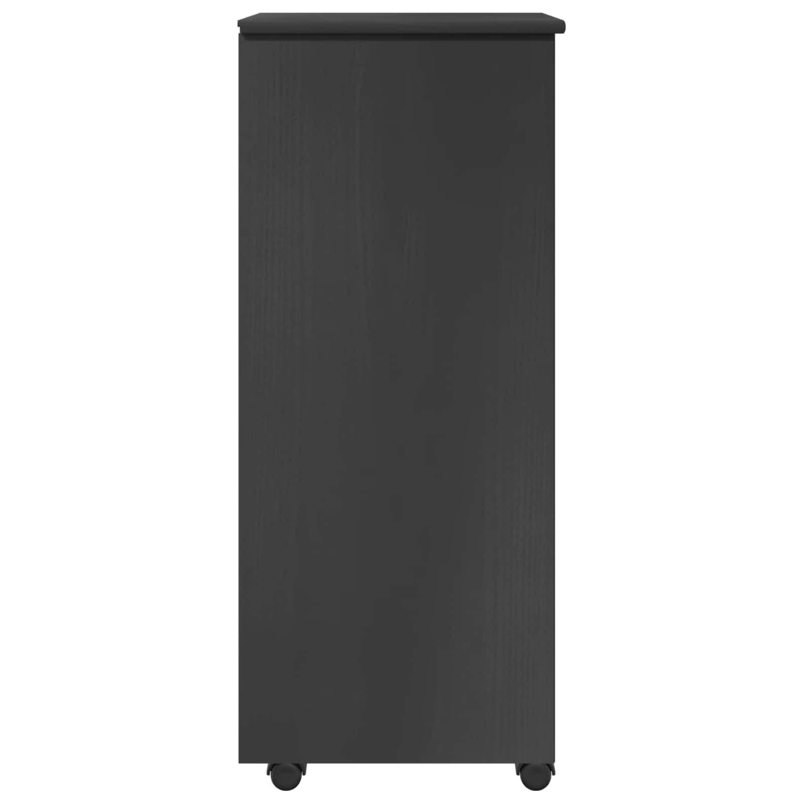 Armadio a rotelle grigio, 34 x 39 x 93,5 cm, in legno di pino