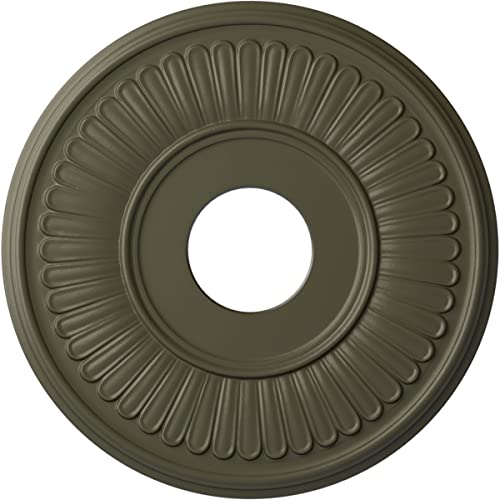Image of Ekena Millwork CM15BEWHF 15-3 /4 inch x 3-7 /8 inch x 3 /4 inch Berkshire Ceiling Medallion