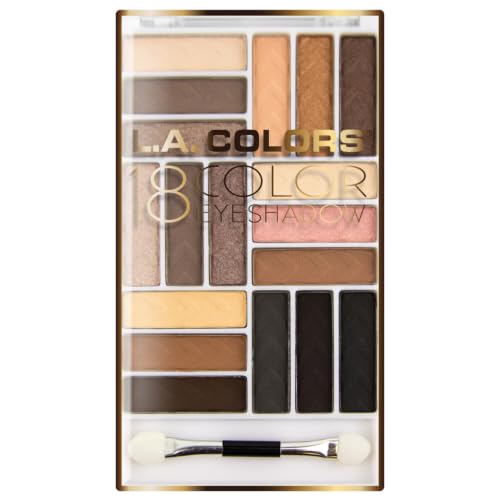 Image of L.A. COLORS 18 Color Glam Eyeshadow Palette, Downtown Brown CES750B