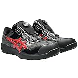 安全靴 アシックス スニーカー ウィンジョブ CP306 BOA BLK EDITION ローカット 1ブラック×クランベリー25.5
