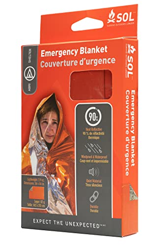 Survive-Outdoors-Longer-90-Heat-Reflective-Emergency-Blanket-Polyethylene-Rescue-Blanket-Disaster-Preparedness-or-Outdoor-Survival-Kit-Waterproof-Windproof-56-x-84-59-oz-Orange-4-Pack