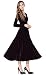 Women's Long Sleeve Big Hem Flouced Velvet Stretchy Party Dress