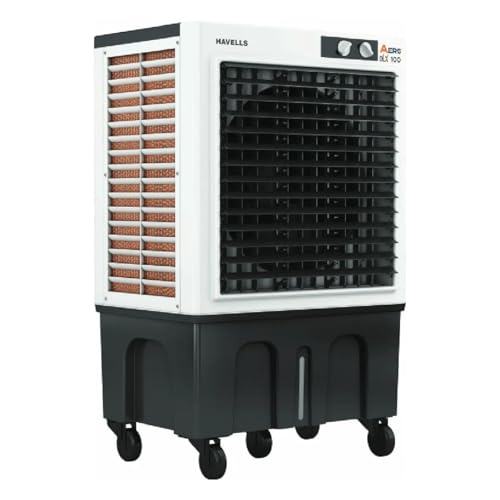 Image of Havells Aero DLX 100L Premium Commercial Air Cooler | 7500 m /h Air Delivery | 3 Speed Control | Honeycomb Cooling Pads | Heavy Duty Body | Auto Fill | Large Area Cooling