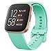 RIOROO Correa Compatible para Fitbit Versa Pulsera/Versa 2 Correa/Versa Lite Correa/Blaze Pulseras,Silicona Banda de Reloj para Hombres Mujeres, Deportivo Recambio de Pulsera Verde Azulado,S