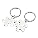 Personalized Master Gratis Gravur - Paare Schlüsselanhänger Edelstahl Partner Schlüsselanhänger Puzzle Anhänger Schlüsselring mit Gravur- Personalisierte Geschenke (Silber)