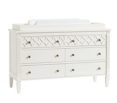 Image of APRODZ Wooden Sideboard Cabinet for Hallway Living Room 6 Drawer Organiser for Bedroom Multipurpose Furniture Home Kitchen Drawing Room Lounge with Top Storage & Mattress (Included) (White /Finish)