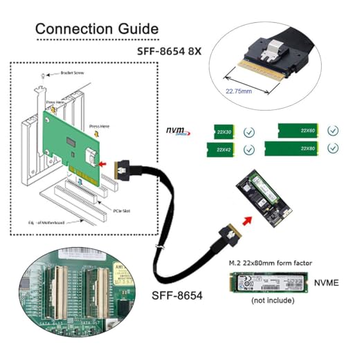 Image of CY Card Dual Slimline SFF-8654 8X 4 NVME to PCIE Express 3.0 4.0 Raid Card VROC Raid0 Hyper Adapter