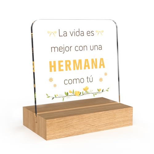 Regalos para Hermanas Originales, Placa Decorativas de Acrílico, Regalos Hermana Navidad Regalo Hermana, Regalo para Mi Hermana, Regalos para Hermanos, Regalos Originales para Hermana