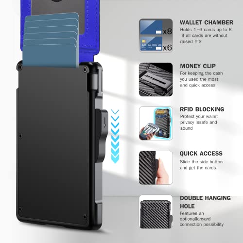 umoven Wallet for Men - with Money Clip Slim Leather Slots RFID Blocking Bifold Minimalist Wallet