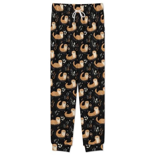 Otter Men’s Pajama Set Long Sleeve Top And Pants Loungewear Sleepwear Pjs Nightwear2