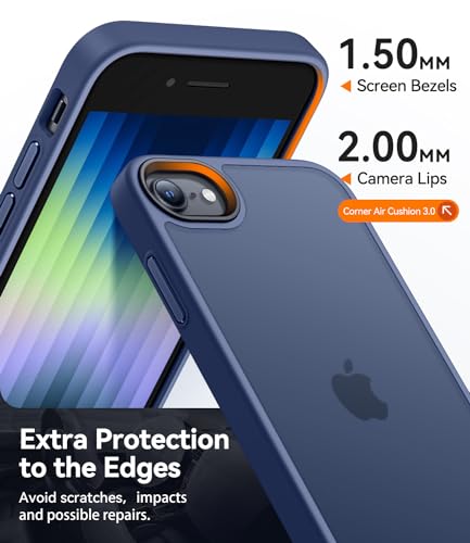 Image of CANSHN Shockproof for iPhone 8 /7 & SE (3rd /2nd Gen) Case, Deep Blue