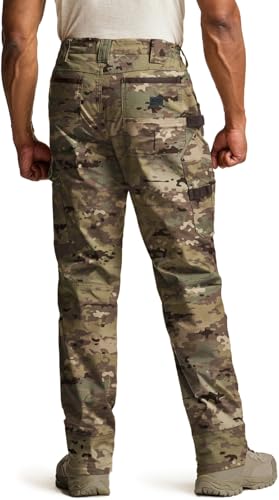 Image of CQR Men's Quick Dry Work Pants, Water Resistant Outdoor Tactical Pants, Lightweight Stretch Cargo Hiking Pants